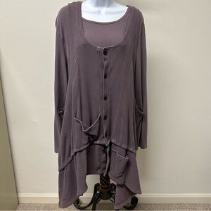 Vintage Bluefish long sleeve shirt and vest set